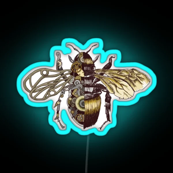 Clockwork Bee RGB Neon Sign