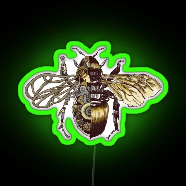 Clockwork Bee RGB Neon Sign