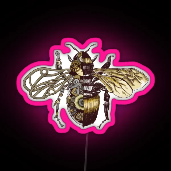 Clockwork Bee RGB Neon Sign