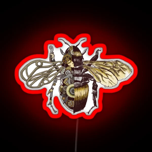 Clockwork Bee RGB Neon Sign