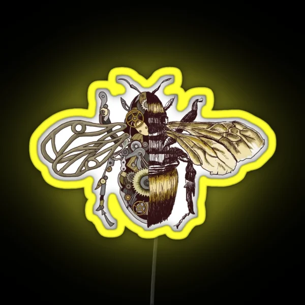 Clockwork Bee RGB Neon Sign