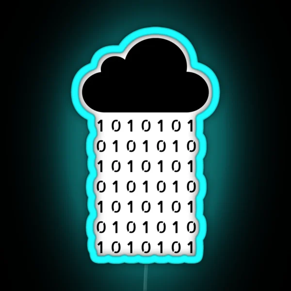 Cloud Of Binary Rain RGB Neon Sign