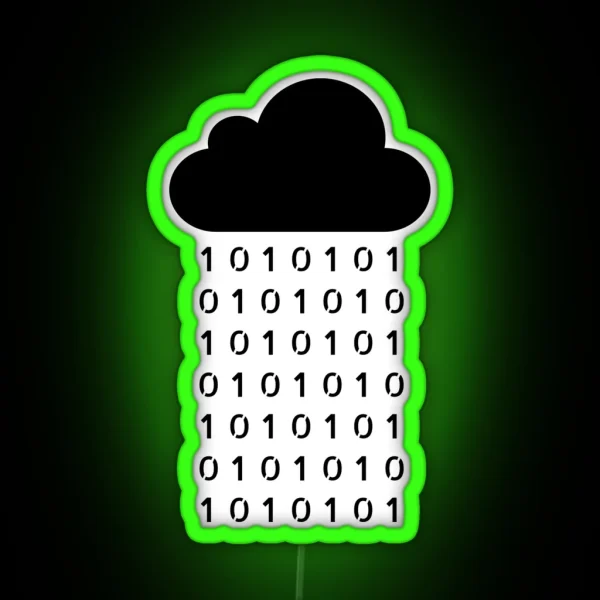 Cloud Of Binary Rain RGB Neon Sign