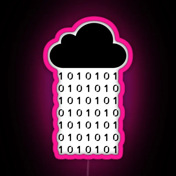 Cloud Of Binary Rain RGB Neon Sign