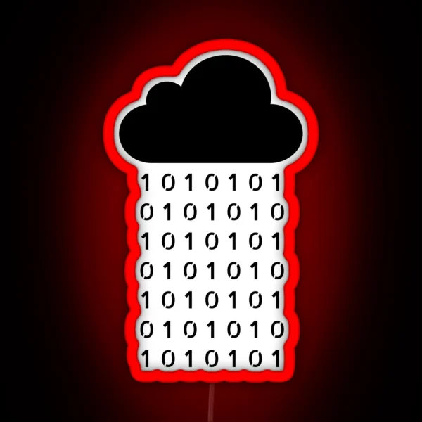 Cloud Of Binary Rain RGB Neon Sign