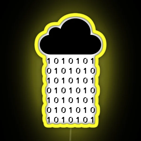 Cloud Of Binary Rain RGB Neon Sign