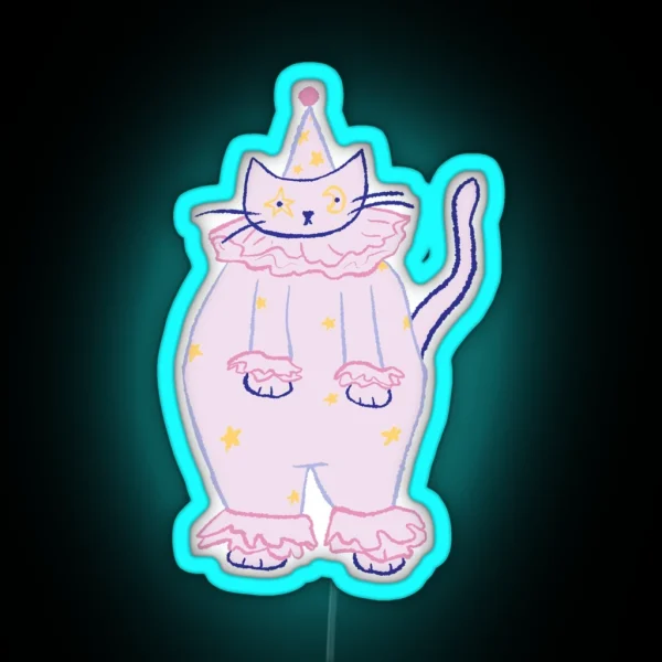 Clown Cat RGB Neon Sign