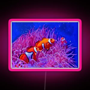 Clown Fish Watercolour Painting Art RGB Neon Sign