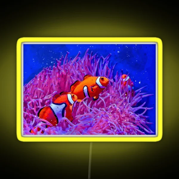 Clown Fish Watercolour Painting Art RGB Neon Sign