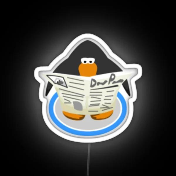 Club Penguin Newspaper RGB Neon Sign