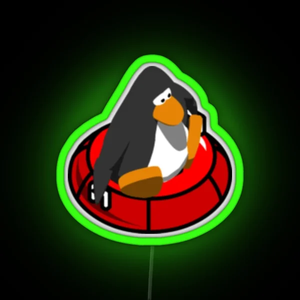 Club Penguin Sled Racer Led RGB Neon Sign