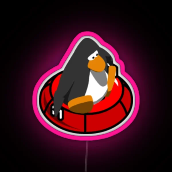 Club Penguin Sled Racer Led RGB Neon Sign