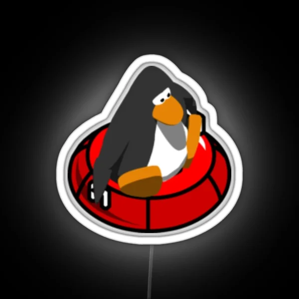 Club Penguin Sled Racer Led RGB Neon Sign