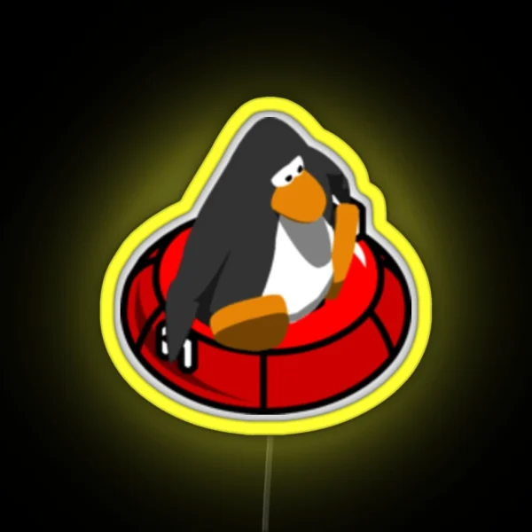 Club Penguin Sled Racer Led RGB Neon Sign
