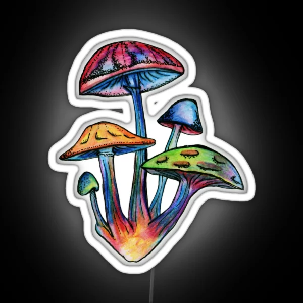 Cluster Of Colored Shrooms RGB Neon Sign