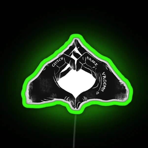 CLUTCH BRAKE VROOOM Light RGB Neon Sign