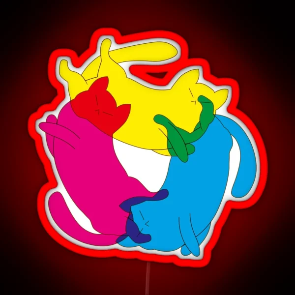 CMYK Cats RGB Neon Sign