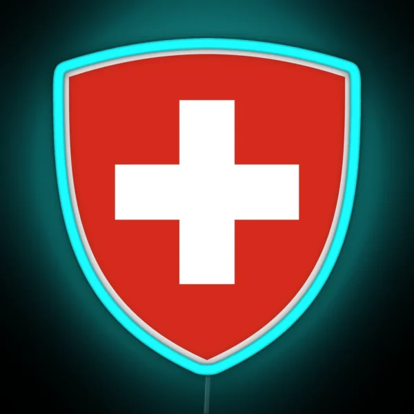 Coat Of Arms Of Switzerland RGB Neon Sign