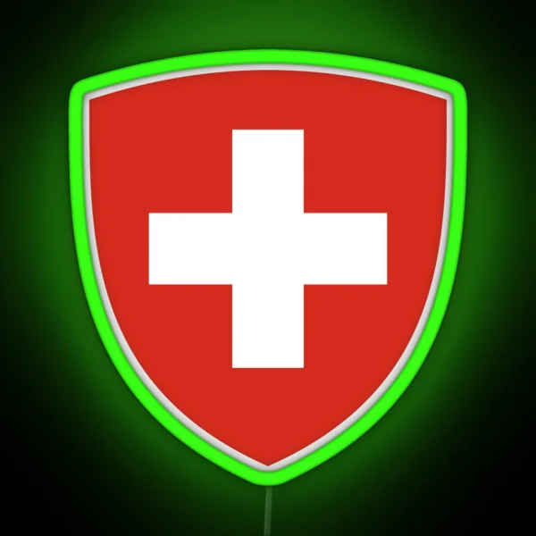 Coat Of Arms Of Switzerland RGB Neon Sign