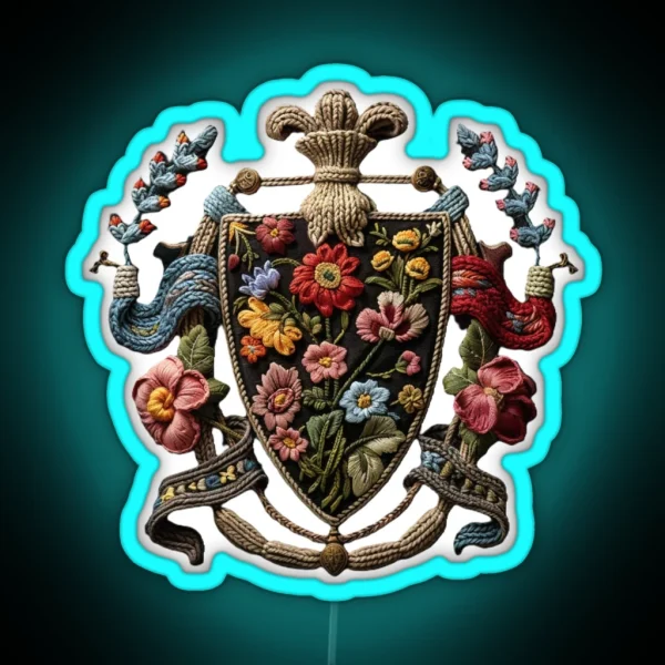 Coat Of Yarns 2 Coat Of Arms Herald Crest RGB Neon Sign