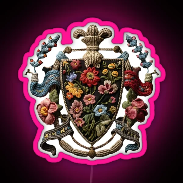 Coat Of Yarns 2 Coat Of Arms Herald Crest RGB Neon Sign