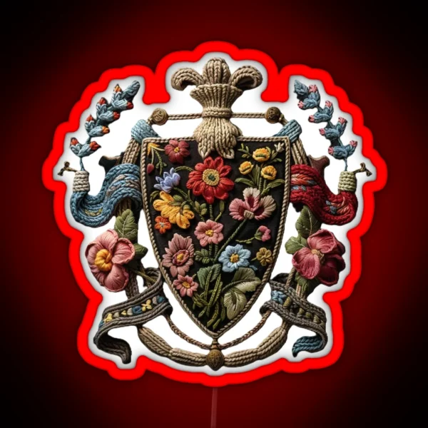 Coat Of Yarns 2 Coat Of Arms Herald Crest RGB Neon Sign