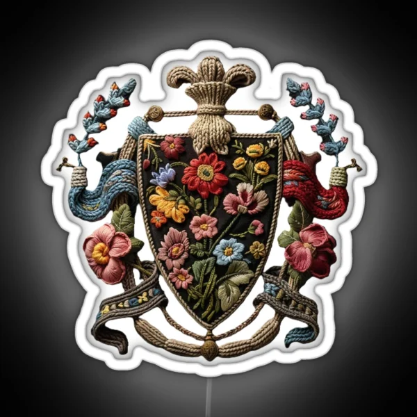 Coat Of Yarns 2 Coat Of Arms Herald Crest RGB Neon Sign