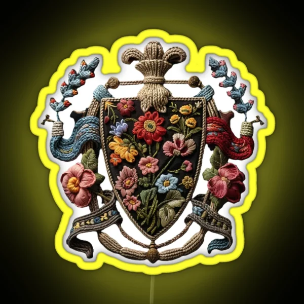 Coat Of Yarns 2 Coat Of Arms Herald Crest RGB Neon Sign