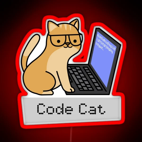 Code Cat RGB Neon Sign