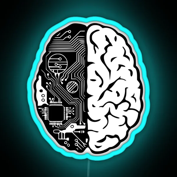 Coding Brain RGB Neon Sign