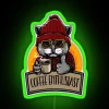 Coffee Enthusiast Funny Cat Pun Coffee Jokes RGB Neon Sign - Image 4