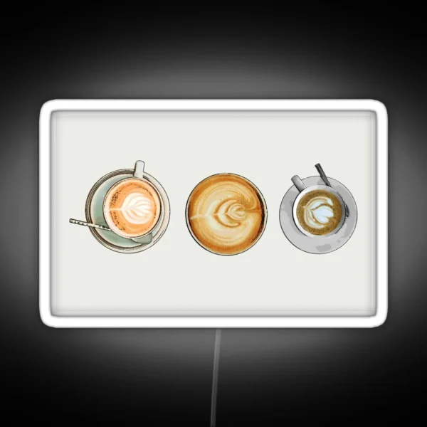 Coffee Lover Latte Art Horizontal RGB Neon Sign