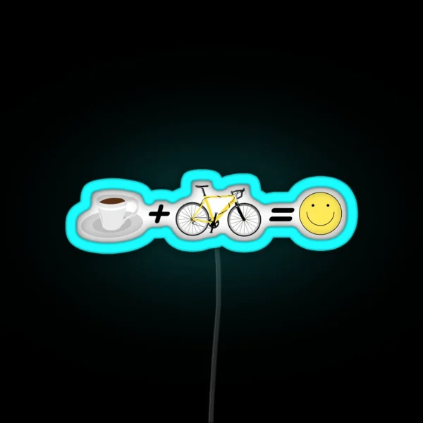 Coffee Ride Gravelbike Bicycle Road Bike Racing Cyclist RGB Neon Sign