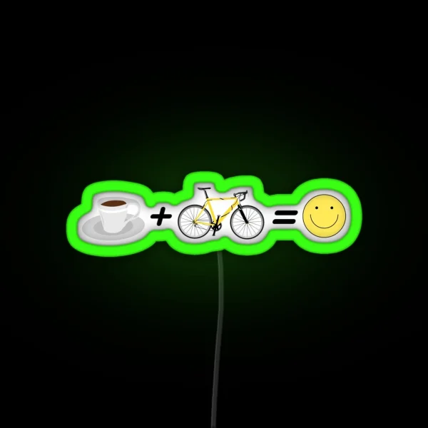 Coffee Ride Gravelbike Bicycle Road Bike Racing Cyclist RGB Neon Sign
