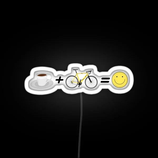 Coffee Ride Gravelbike Bicycle Road Bike Racing Cyclist RGB Neon Sign