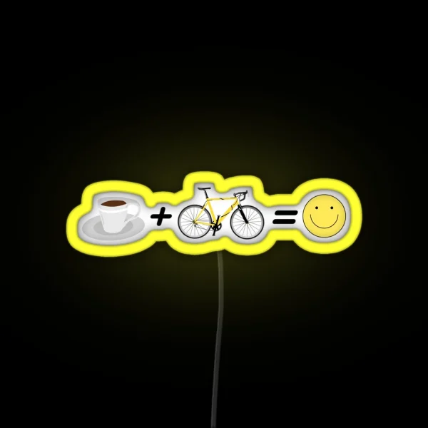 Coffee Ride Gravelbike Bicycle Road Bike Racing Cyclist RGB Neon Sign