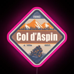 Col D Aspin France Motorcycling Mountain Design RGB Neon Sign