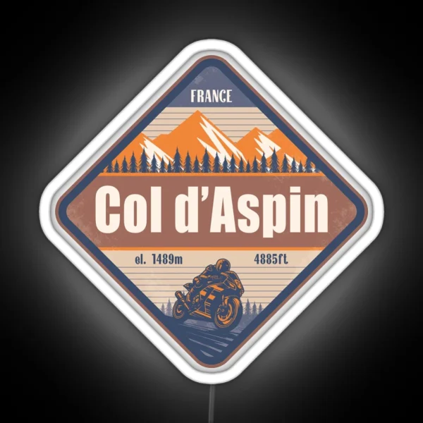 Col D Aspin France Motorcycling Mountain RGB Neon Sign