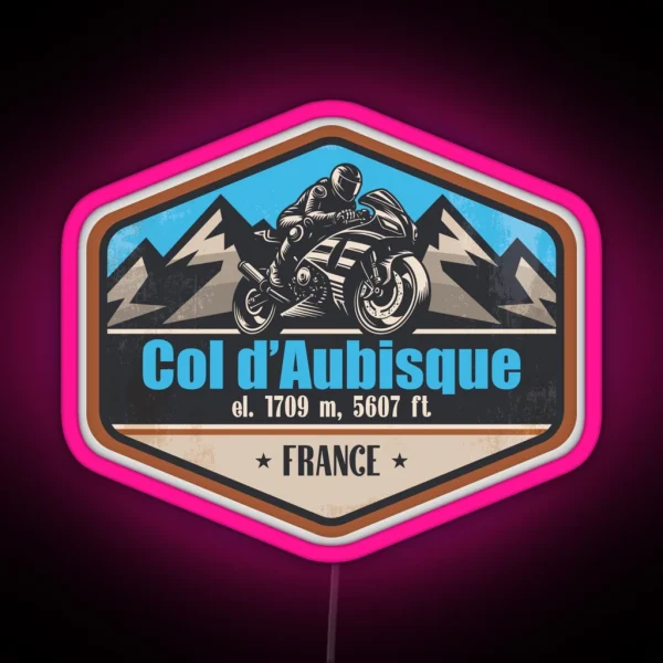 Col D Aubisque France Motorcycling Mountain Design RGB Neon Sign