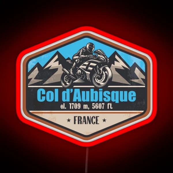 Col D Aubisque France Motorcycling Mountain Design RGB Neon Sign
