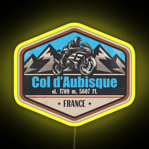 Col D Aubisque France Motorcycling Mountain Design RGB Neon Sign
