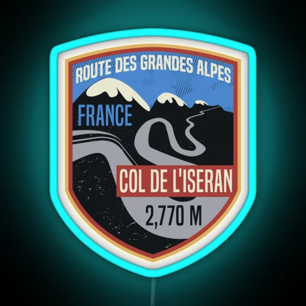 Col De L Iseran Route Des Grandes Alpes France RGB Neon Sign