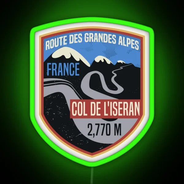 Col De L Iseran Route Des Grandes Alpes France RGB Neon Sign