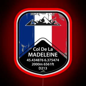 Col De La Madeleine France Cycle And Motorcycle Led And Led Shield RGB Neon Sign