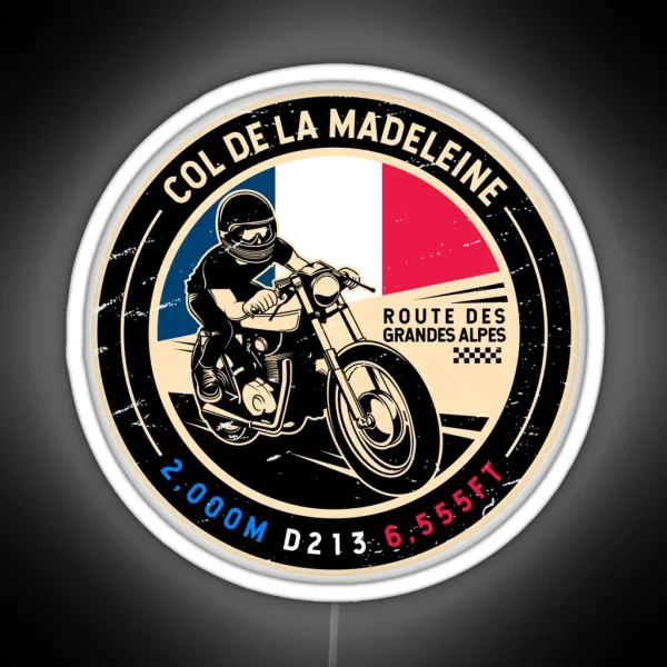 Col De La Madeleine Route Des Grandes Alpes Motorcycle RGB Neon Sign