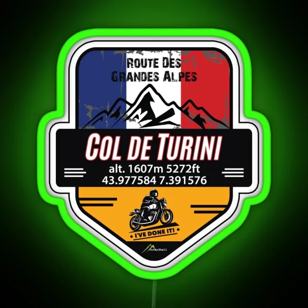 Col De Turini Motorcycle Led And Led Route RGB Neon Sign