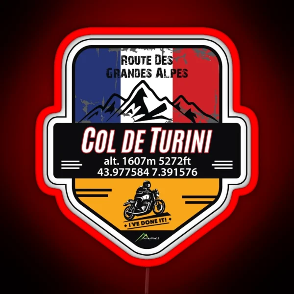 Col De Turini Motorcycle Led And Led Route RGB Neon Sign