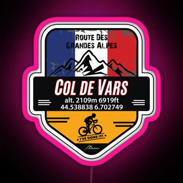 Col De Vars Cycle Led And Led Route Des Grandes Alpes RGB Neon Sign