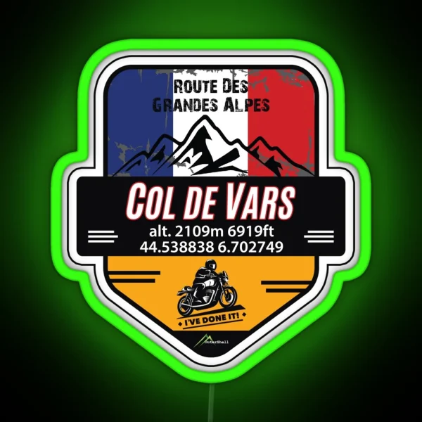 Col De Vars Motorcycle Led And Led Route Des RGB Neon Sign