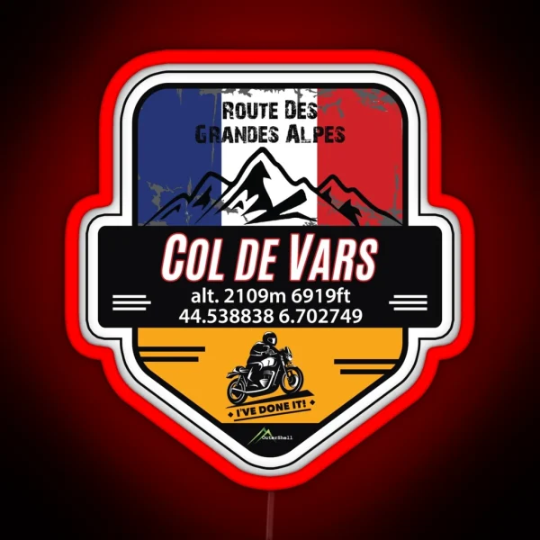 Col De Vars Motorcycle Led And Led Route Des RGB Neon Sign
